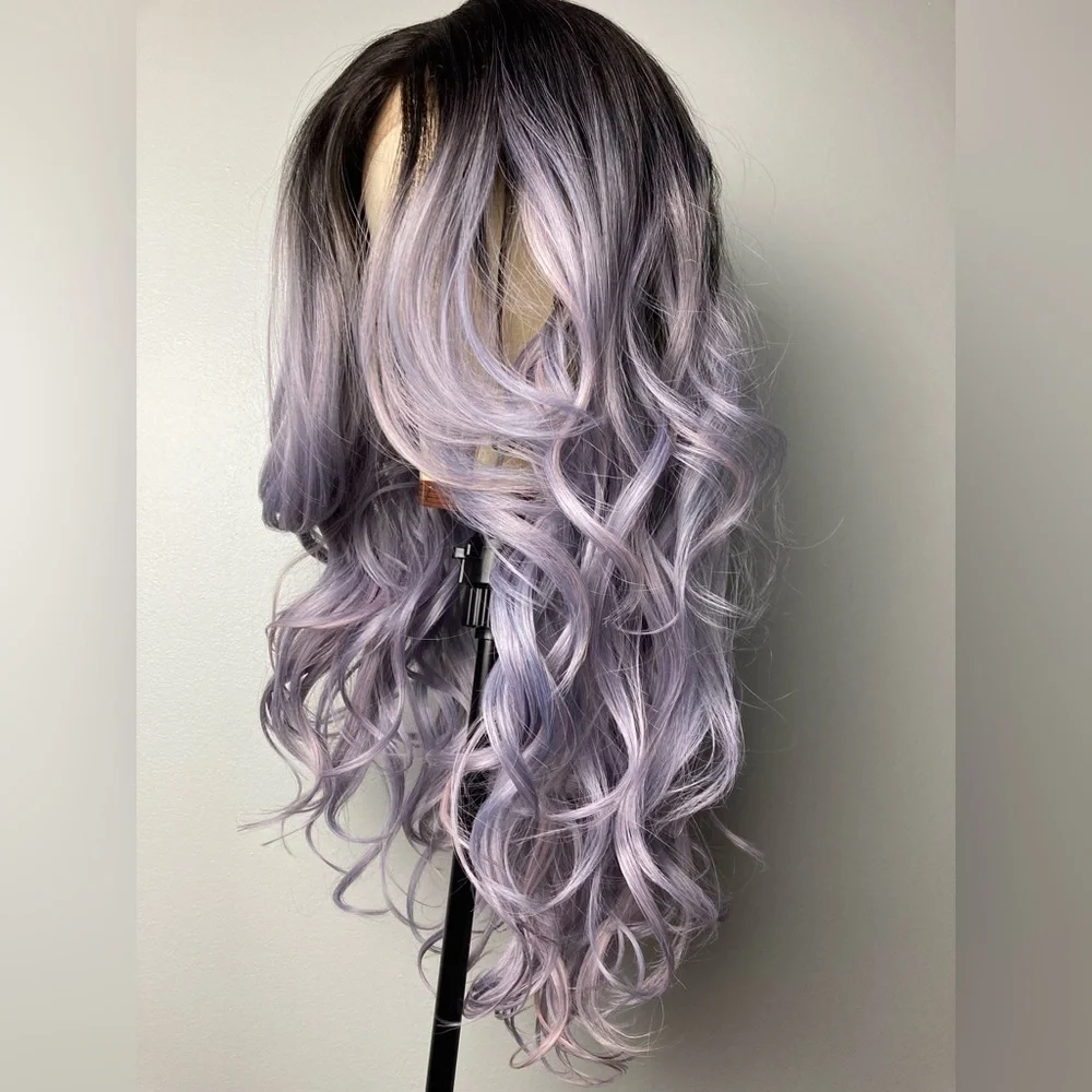 Ombre Light Gray Lace Wigs